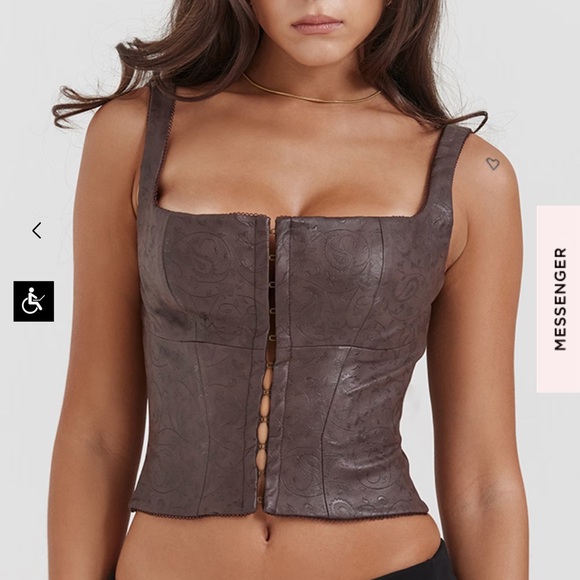 House of CB Tops - House of CB Leather Top